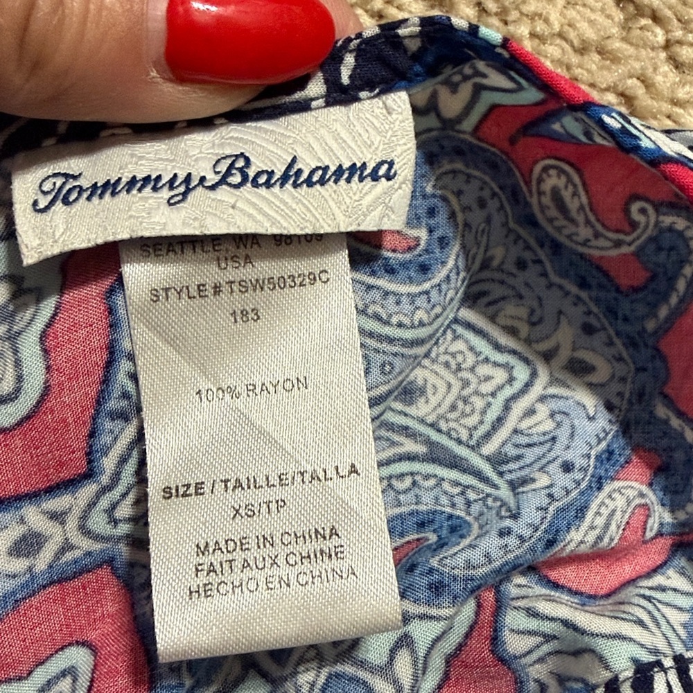 Tommy Bahama Paisley Cropped Summer Jumpsuit XS Wide Leg - Picture 6 of 6